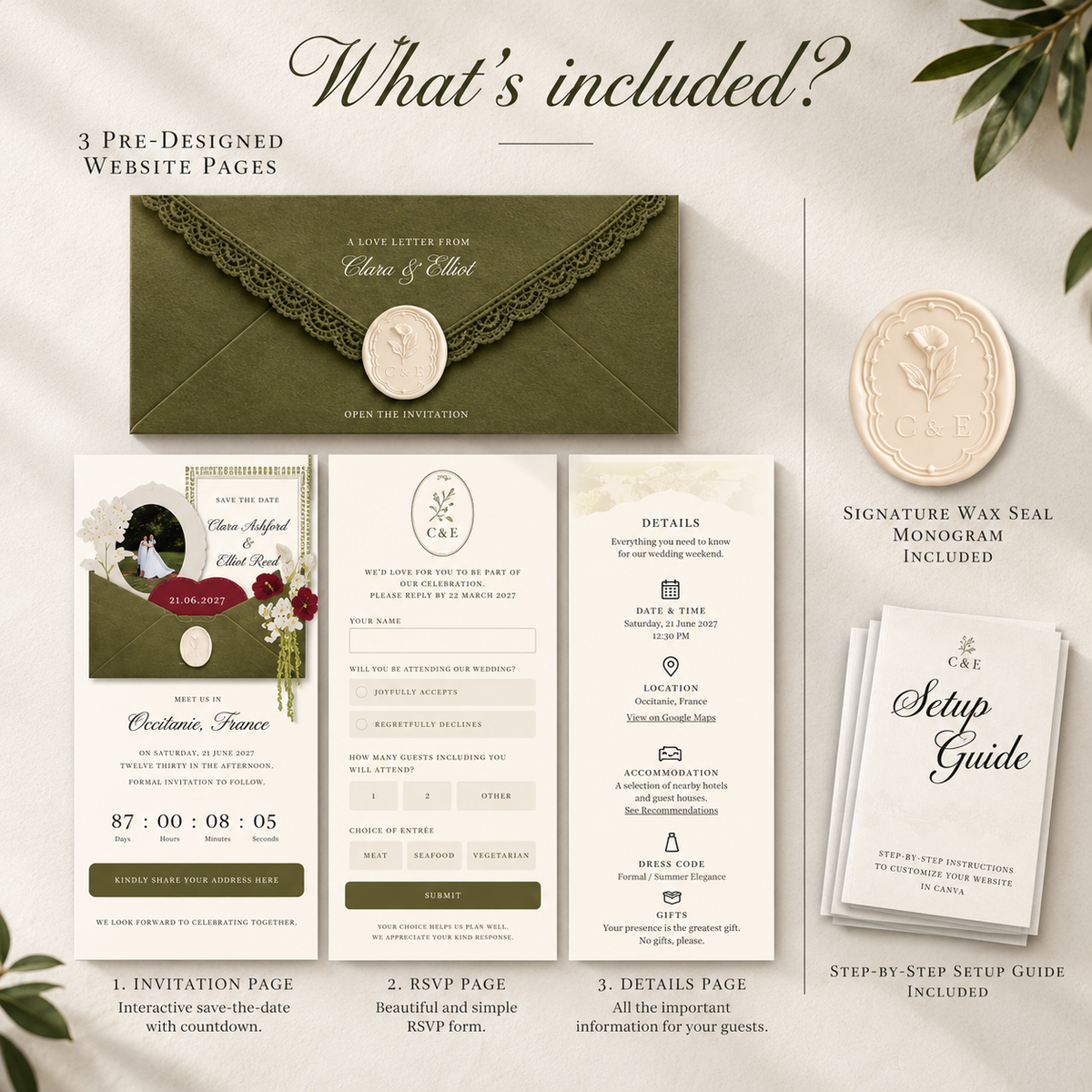 All-in-One Wedding Website Collection | 3 Save-the-Date Templates + RSVP